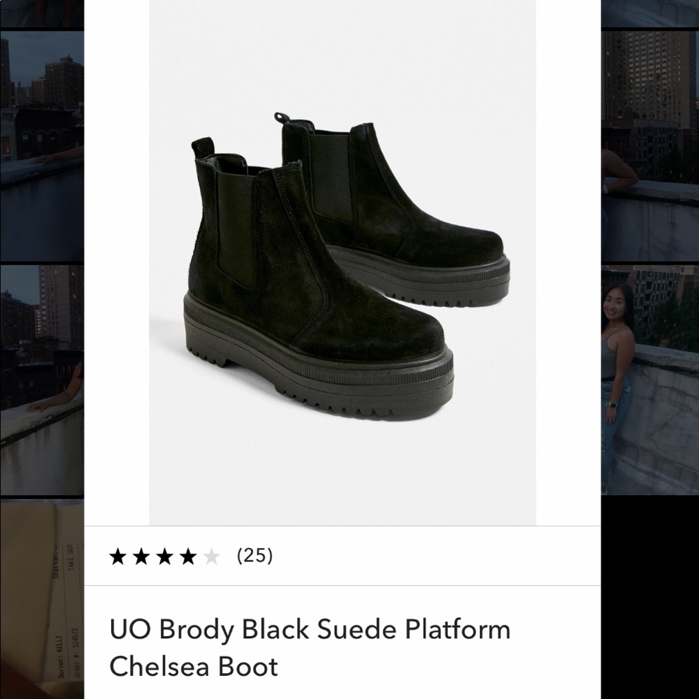 UO Brody Black Suede Platform Chelsea Boot